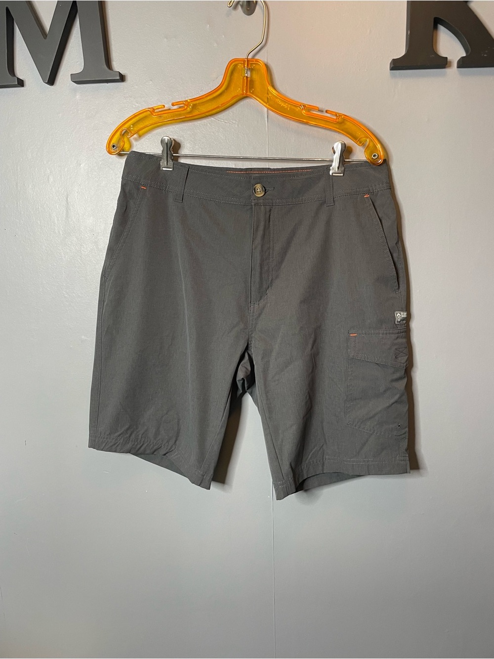 Free‎ Country Men's Polyester Trek Cargo Short Grey size 32